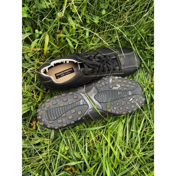 Skechers Black Casual Sneakers Men’s Size 13 Contrast Stitch Retro Style - Picture 4 of 6